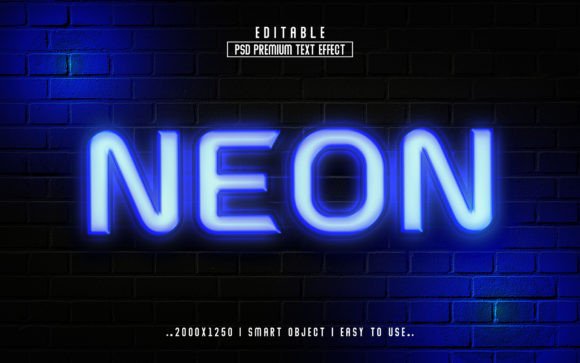 Download Neon 3D Editable PSD Text Style - Neon Collection