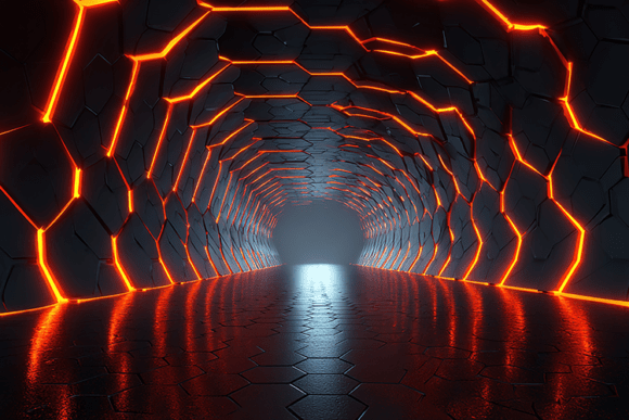 Download Futuristic Neon Tunnel Design - Neon Collection