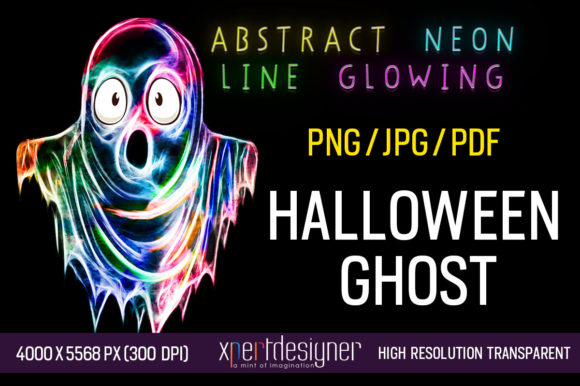 Download Halloween Ghost Abstract Neon Glow - Neon Collection