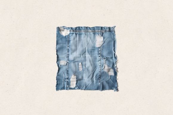 Download Ragged Denim Square Cloth Piece PNG - Premium Resources