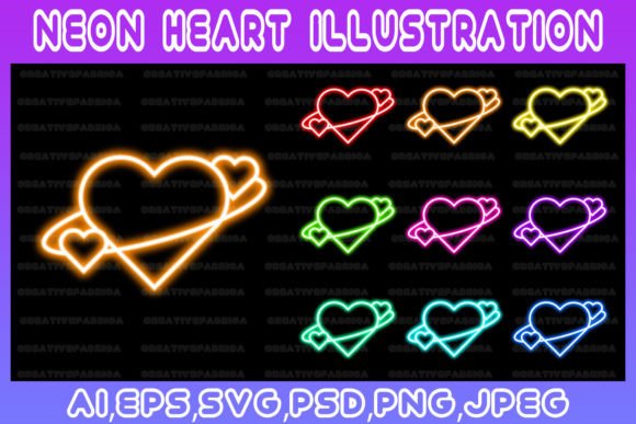 Download Heart Neon Line Illustration Art Vector - Neon Collection