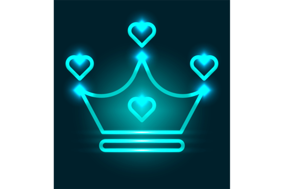 Download Crown Blue Neon Line Icon. Casino Symbol - Neon Collection