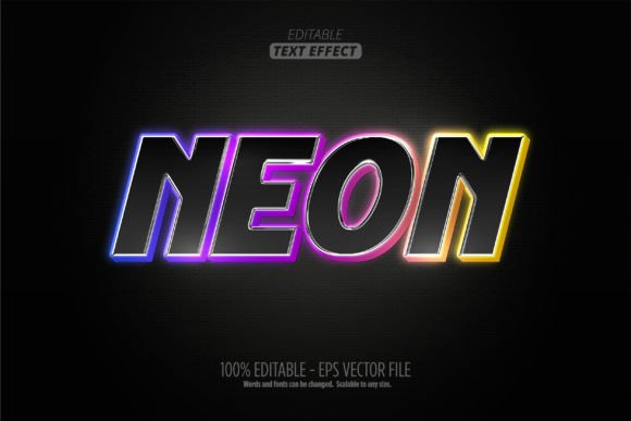 Download Neon Light Text Effect, Editable Glow - Neon Collection