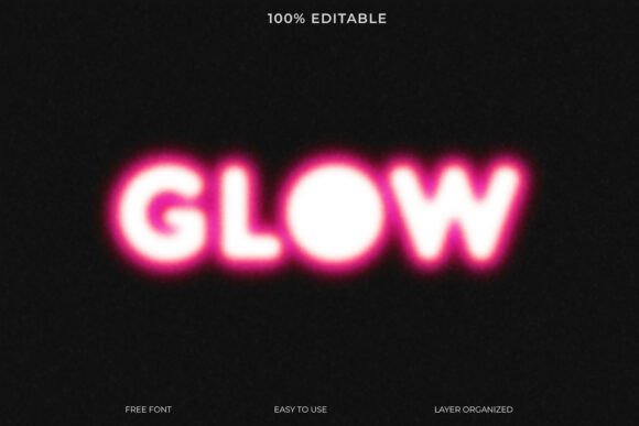 Download Grainy Neon Glow Text Effect - Neon Collection