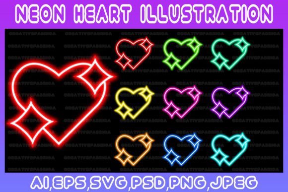 Download Heart Neon Line Illustration Art Vector - Neon Collection