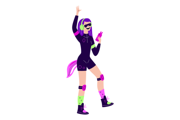 Download Nightclub Dancing Girl in Disco Neon Clo - Neon Collection