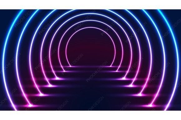 Download Glowing Neon Lighting Rounded Retro - Neon Collection