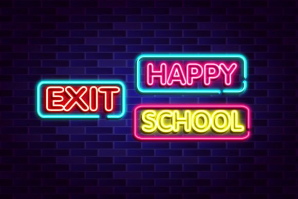 Download Neon Set Text Lettering Neon Sign Vector - Neon Collection