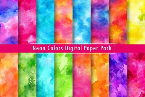 Download Neon Colors Digital Paper Pack - Neon Collection