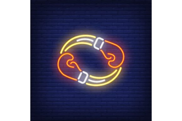 Download Neon Icon of Boxing Competition. Protect - Neon Collection