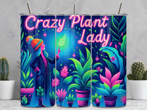 Download Neon Glow Tropical Plant Tumbler Wrap - Neon Collection