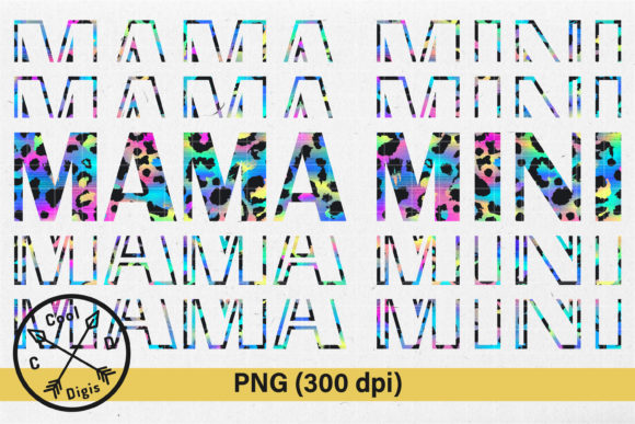Download Mama and Mini Neon Leopard Tshirt Design - Neon Collection
