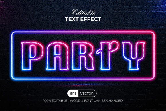 Download Party Neon Text Effect Style - Neon Collection