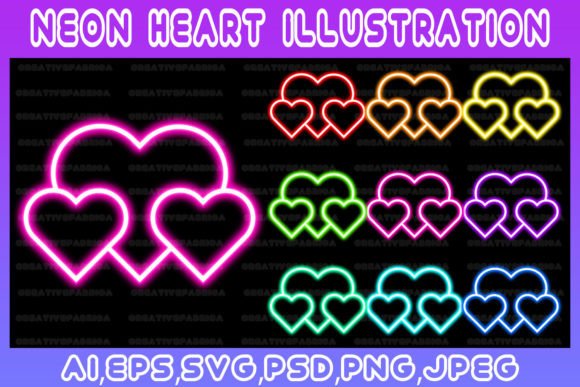 Download Heart Neon Line Illustration Art Vector - Neon Collection