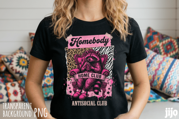 Download Homebody Antisocial Club Raccoon PNG - Club Collection
