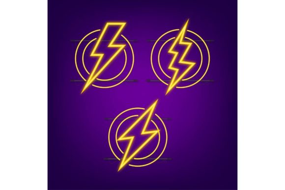 Download Lightning Bolt Neon Set. Thunder Bolt - Neon Collection