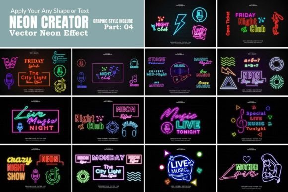Download Vector Neon Kit Design Effect - Neon Collection