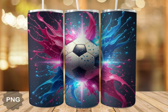 Download Neon Splash Soccer Ball Tumbler Wrap - Neon Collection