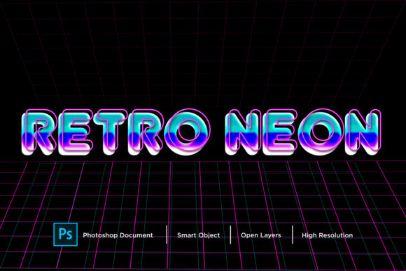 Download Retro Neon Text Effect Layer Style - Neon Collection