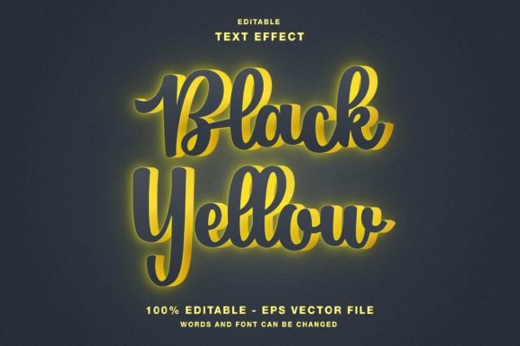 Download Black Yellow Neon Text Effect - Neon Collection