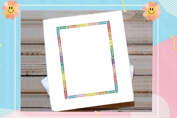 Download Rainbow Paperclip Rectangle Border - Border Collection