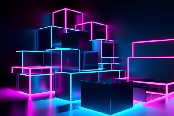 Download Geometric Neon Triangle Background - Neon Collection