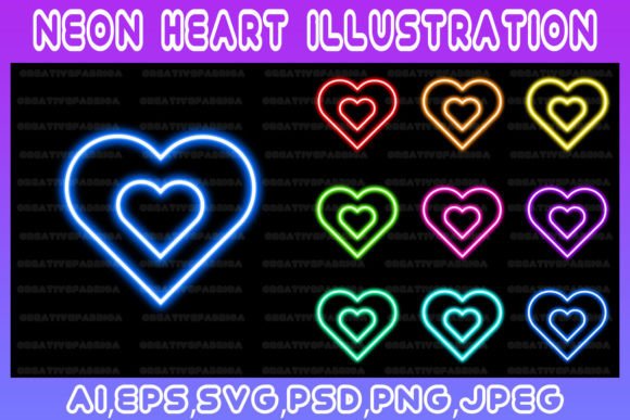 Download Heart Neon Line Illustration Art Vector - Neon Collection