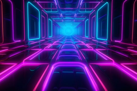 Download Geometric Neon Triangle Background - Neon Collection