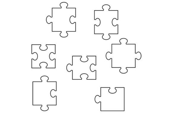 Download Blank Puzzle Piece Outlines - Piece Collection