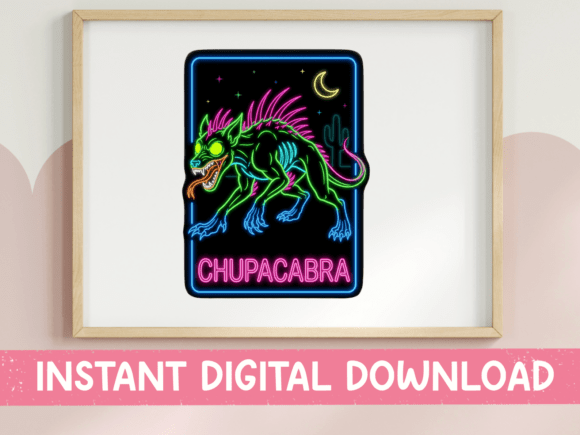 Download Chupacabra Neon Glow Art Print - Neon Collection