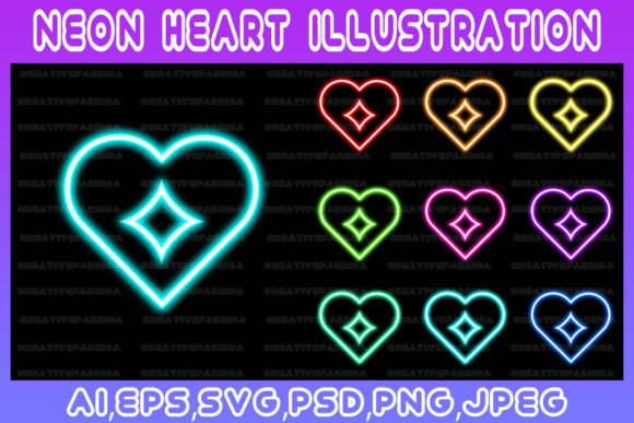 Download Heart Neon Line Illustration Art Vector - Neon Collection