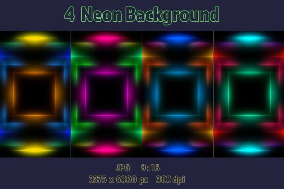 Download 4 Vertical Neon Glow Backgrounds - Neon Collection