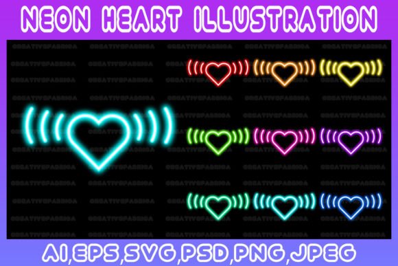 Download Heart Neon Line Illustration Art Vector - Neon Collection
