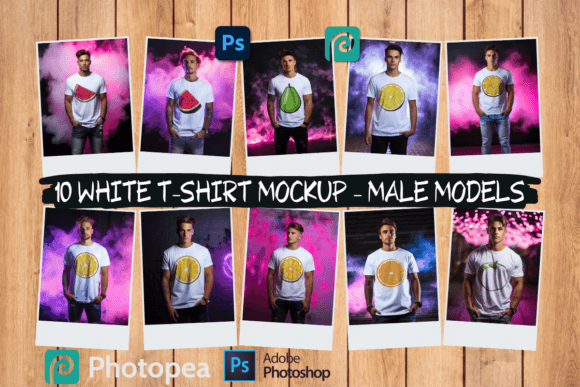 Download 10 Men Tshirt Mockup White - Nightclub - Club Collection