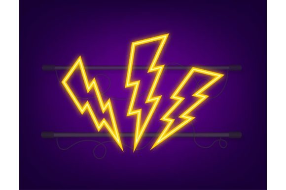 Download Lightning Bolt Neon Set. Thunder Bolt - Neon Collection