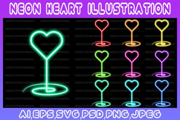 Download Heart Neon Line Illustration Art Vector - Neon Collection