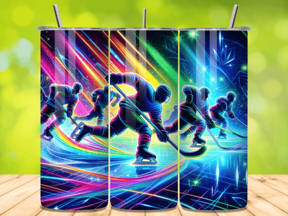 Download Neon Glow Hockey Players Action Tumbler - Neon Collection