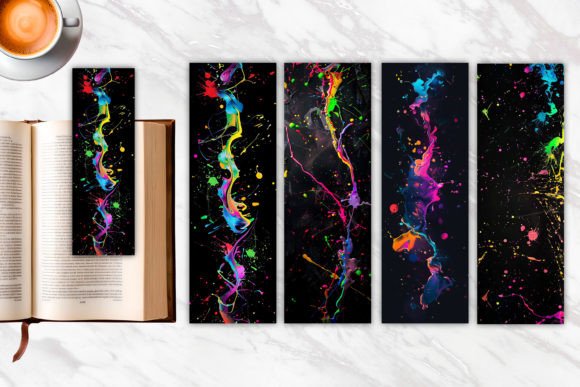 Download Colorful Neon Splash Bookmark - Neon Collection