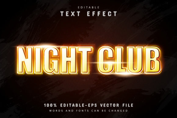 Download Nightclub Text, Orange Neon Style Effect - Neon Collection