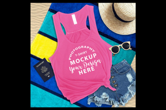 Download Bella Canvas 8800 Mockup Neon Pink - Neon Collection