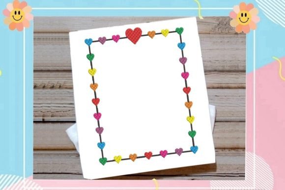 Download Colorful Heart Rectangle Border - Border Collection