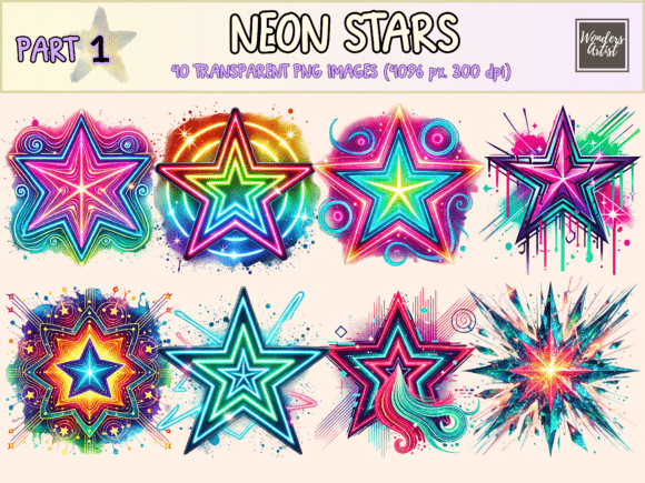 Download Neon Stars Clipart - Neon Collection