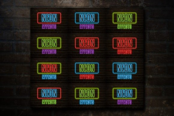 Download Neon Glow Editable Text Effect Bundle - Neon Collection