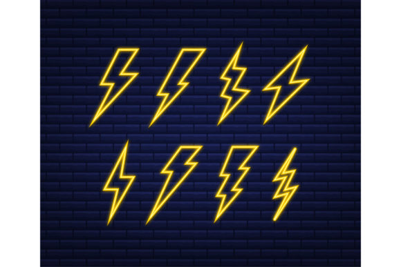 Download Lightning Bolt Neon Set. Thunder Bolt - Neon Collection