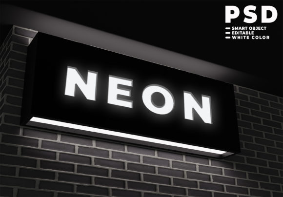 Download White Neon Mockup - Neon Collection