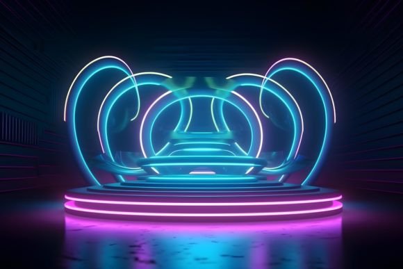 Download Geometric Neon Triangle Background - Neon Collection