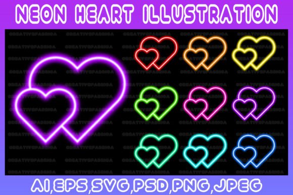 Download Heart Neon Line Illustration Art Vector - Neon Collection
